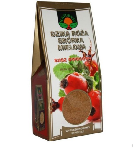 Dzika róża skórka mielona susz owocowy 100g natura wita