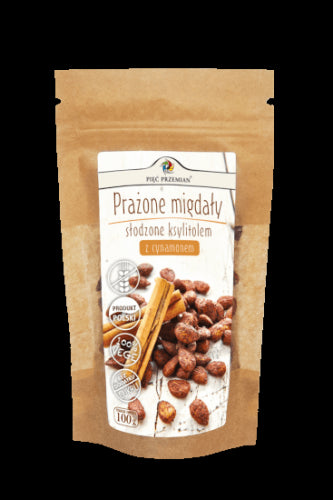Prażone migdały z ksylitolem i cynamonem 100g pięć przemian