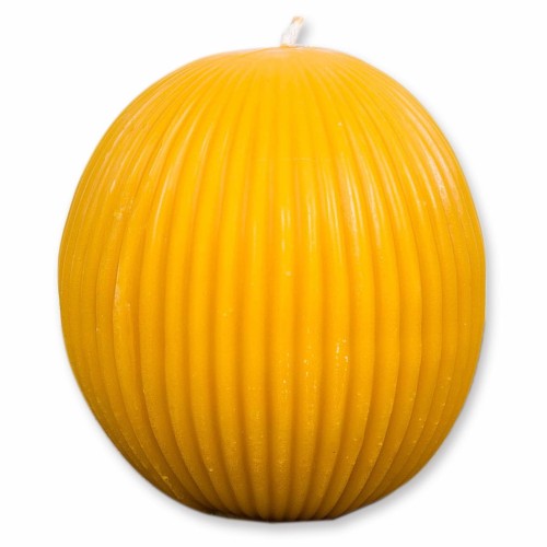 Świeca z wosku pszczelego kula prążki duża 120x105